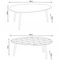 Set van 2 GIGI salontafels, gelakt in wit en grijs Scandinavisch