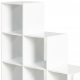 Trapvormig opbergmeubel LIAM met 4 niveaus wit hout met witte achterwand