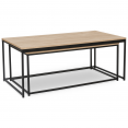 Table basse DETROIT design industriel gigogne X2 rectangle 113 ET 100 CM