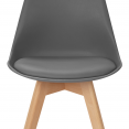 Set van 4 stoelen SARA mix kleur donkergrijs, lichtgrijs, wit en zwart