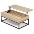 DETROIT salontafel met verstelbaar blad, industrieel ontwerp