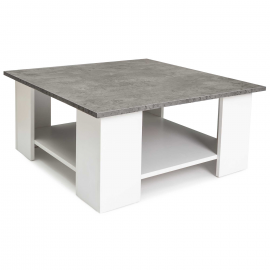 ELI vierkante witte salontafel met blad in betoneffect