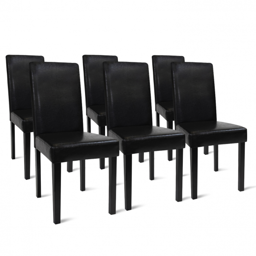 Lot de 6 chaises HANNAH noires pour salle à manger