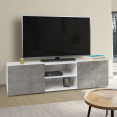 ELI tv-meubel, wit met deuren met betonlook