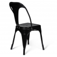 Set van 2 matzwarte stoelen LENY, stapelbaar metaal met factory-effect
