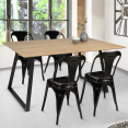 Eettafel HAVANA uitschuifbaar voor 6-8 personen industrieel design 150/180 cm