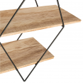 LILY ruitvormig wandrek in industriële stijl van hout en metaal met 3 niveaus