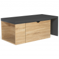 Table basse rotative bois gris 360° LIZZI contemporaine