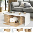 Table basse rotative bois blanc 360° LIZZI contemporaine