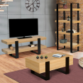 PHOENIX tv-meubel met dubbel blad in hout en zwart
