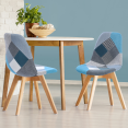 Set met 2 SARA stoelen met blauw patchwork