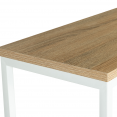 DETROIT consoletafel in industriële stijl van hout en wit metaal