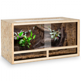 OSB-houten terrarium voor reptielen en amfibieën, 115 cm, met zijopeningen