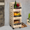 Set van 3 stapelbare houten opslagkisten voor groenten en fruit