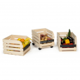 Set van 3 stapelbare houten opslagkisten voor groenten en fruit