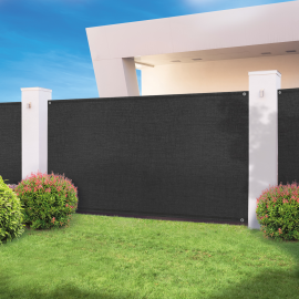 Privacyscherm hoge dichtheid 1,2 x 10 m zwart 300 g/m² professionele kwaliteit