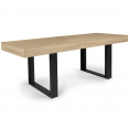 Table à manger extensible PHOENIX 6-10 personnes bois et noir 160-200 cm