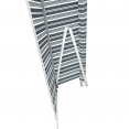 Store banne manuel 3,95 m x 3 m gris rayé blanc lambrequin enroulable H. 1,40 m