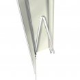 Crèmekleurige manuele zonneluifel van 3,95 x 3 m met volant van 1,40 m hoog