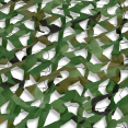 Groen rechthoekig schaduwdoek met opengewerkt camouflagedesign, 3 x 4 m