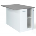 Wit IVO keukeneiland 120 cm met werkblad in betonlook