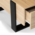 Table basse PHOENIX avec tiroirs 100 CM bois et noir
