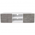 ELI tv-meubel, wit met deuren met betonlook