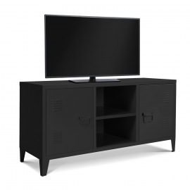 Zwart ESTEL tv-meubel van metaal met 2 deuren