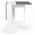 Uitklapbare EDI consoletafel voor 2 tot 4 personen in wit hout met grijs blad
