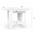 Uitklapbare EDI consoletafel voor 2 tot 4 personen in wit hout