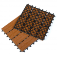 Lot de 5 dalles de terrasse WODHY clipsables bois composite effet teck