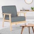 Scandinavische stoffen ANDERS fauteuil in antracietgrijs