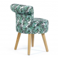 Fauteuil crapaud en velours motif jungle