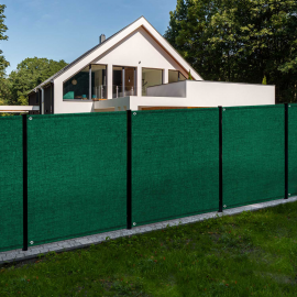 Versterkt privacyscherm 1,5 x 10 m groen 150 g/m² premium