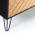 Table basse plateau relevable vintage LEONI motifs graphiques