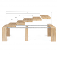 Uitschuifbare ORLANDO consoletafel, 300 cm, 14 personen, met beukenhoutlook