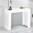 Uitschuifbare ORLANDO consoletafel, 140 cm, wit hout, 6 personen