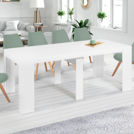 Uitschuifbare ORLANDO consoletafel, 235 cm, wit hout, 10 personen
