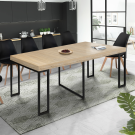 Uitschuifbare consoletafel TORONTO 10 personen 235 cm industrieel design