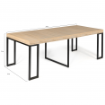 Uitschuifbare consoletafel TORONTO 10 personen 235 cm industrieel design