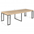 Uitschuifbare consoletafel TORONTO 14 personen 300 cm industrieel design
