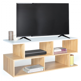 Houten OHIO tv-meubel in beukenlook en wit blad