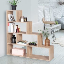 Houten LINA trapvormige boekenkast in beukenlook