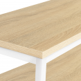 Industriële dubbele consoletafel DETROIT, van hout en wit metaal