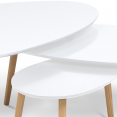 Set van 3 wit gelakte GIGI uitschuifbare salontafels