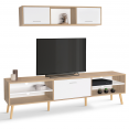 CLAYTON tv-meubelset in hout en wit
