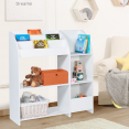 Kinderspeelgoed- en boekenkast EMMA, van wit hout