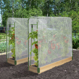 Duo moduleerbare tomatenserres extra groei, complete set met folie + steun