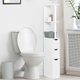Wc-meubel met legplank WILLY hout 3 deuren wit bespaart plaats voor toiletten