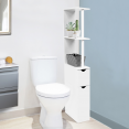 WC-meubel met legplank en 2 witte deuren WILLY hout plaatsbesparend voor toilet